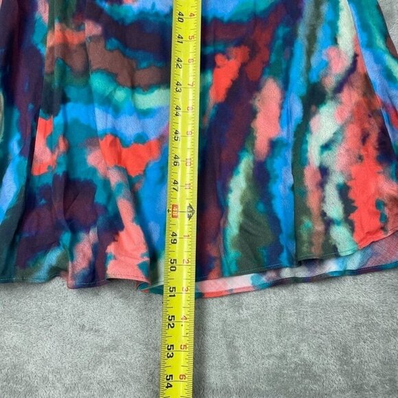 Soft Surroundings Womens PL Tie-Dye Dress V-Neck Short Sleeve Rayon 6712 - Picture 4 of 7